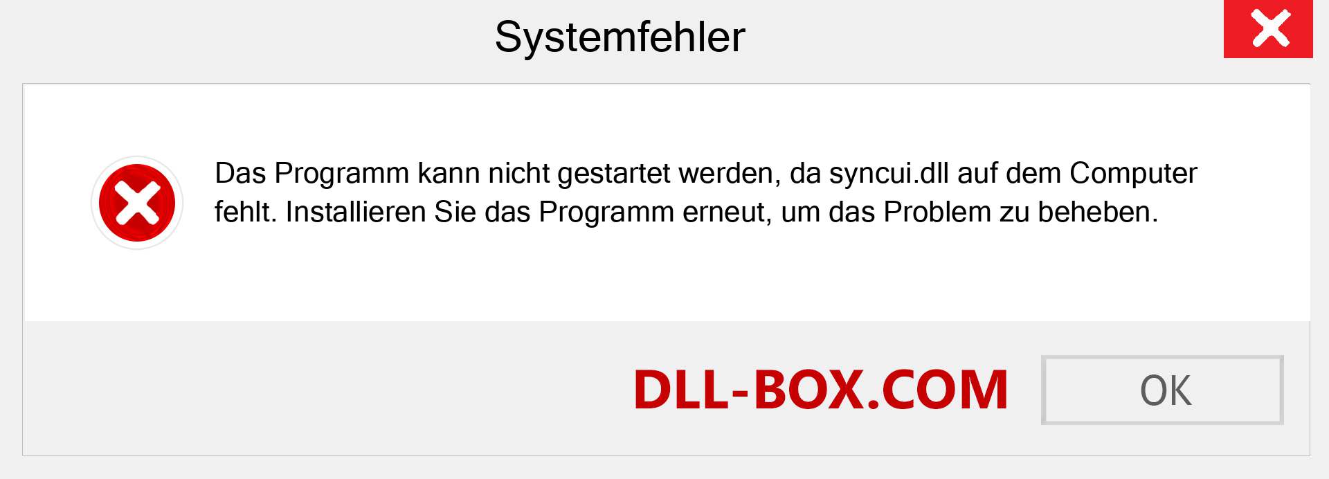 syncui.dll-Datei fehlt?. Download für Windows 7, 8, 10 - Fix syncui dll Missing Error unter Windows, Fotos, Bildern