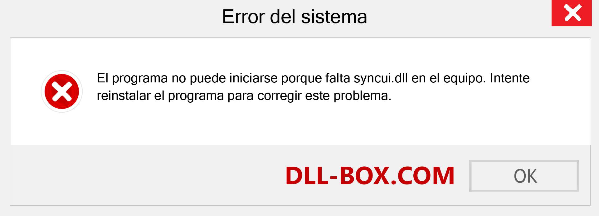¿Falta el archivo syncui.dll ?. Descargar para Windows 7, 8, 10 - Corregir syncui dll Missing Error en Windows, fotos, imágenes