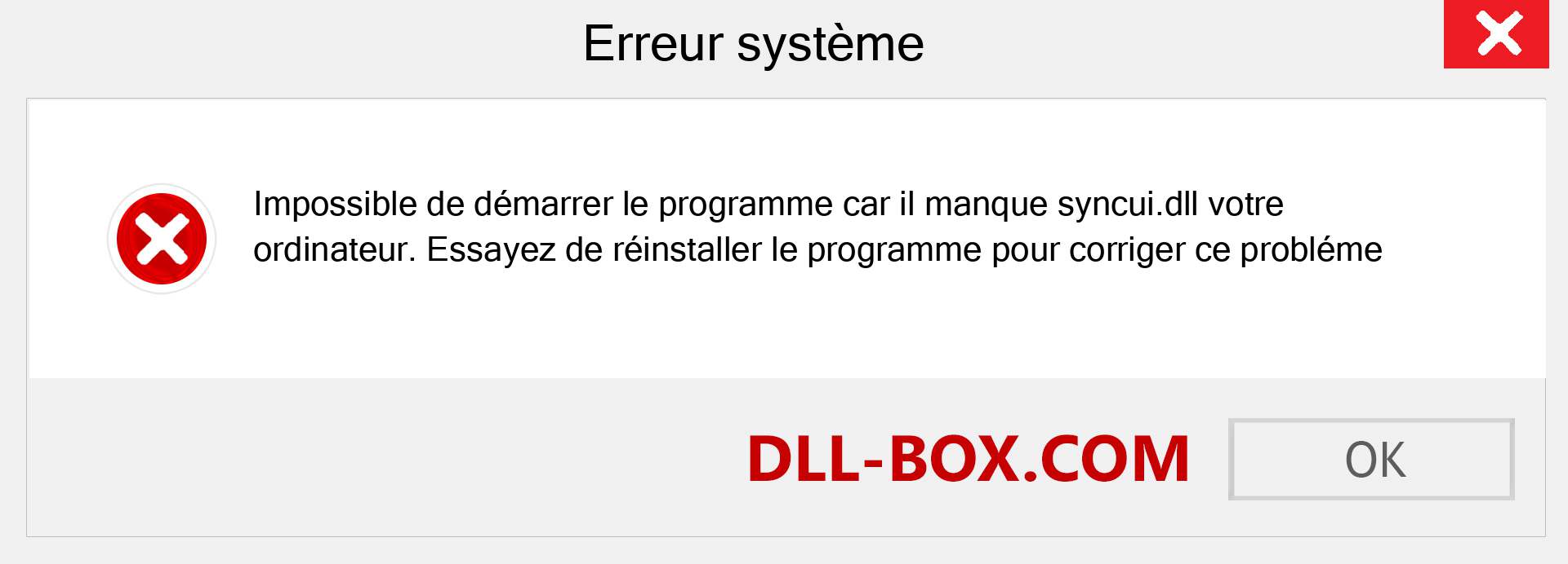 Le fichier syncui.dll est manquant ?. Télécharger pour Windows 7, 8, 10 - Correction de l'erreur manquante syncui dll sur Windows, photos, images